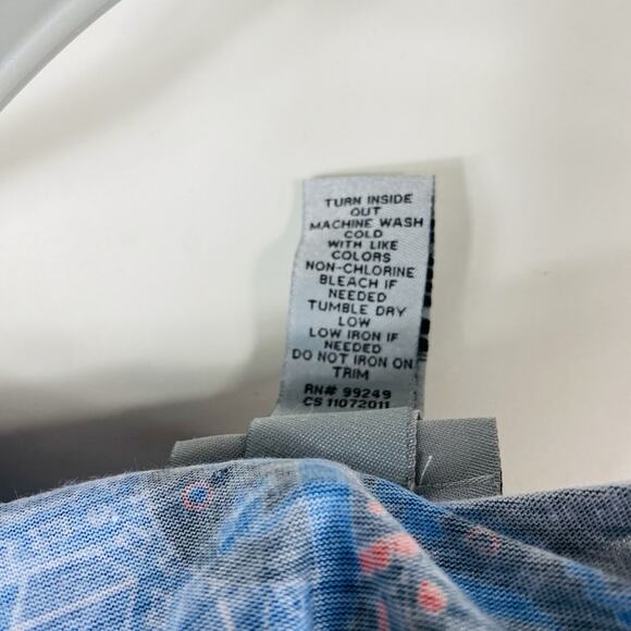 Catherines Plus Size 0X 14 16 Printed Embellished Peasant Top Blue Red - Picture 5 of 5